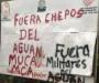Graffitti against militarization in Aguan